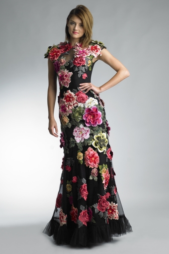 Floral Motif Dress By Basix Black Label