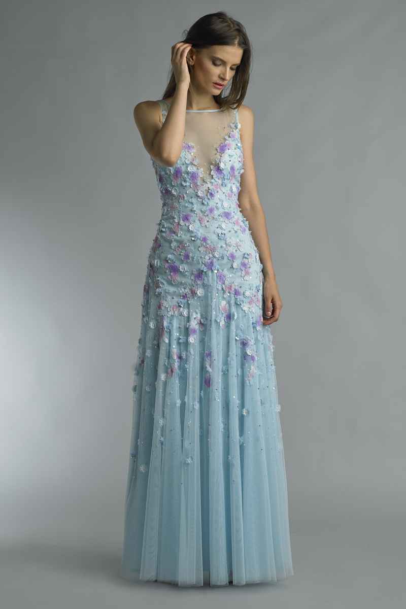 D7925L | floral evening gown |  